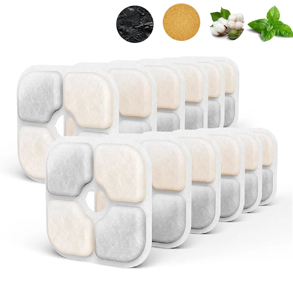Replacement Activated Carbon Filter Cat Dog Drinking Fountain Replaced Filters for Pet Water Fountain Dispenser Accessories