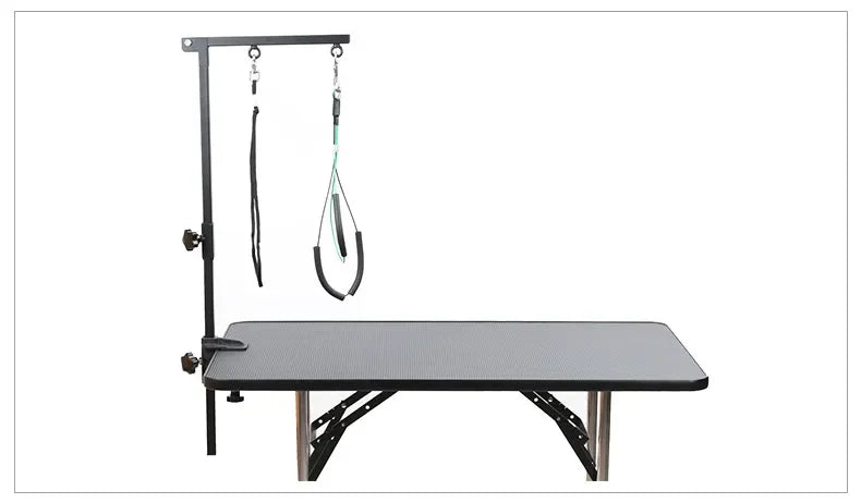 Foldable Pets Grooming Bracket Adjustable Steel Suspender Grooming Table with Sling Arm Support Dog Cat Holder for Bath Desk