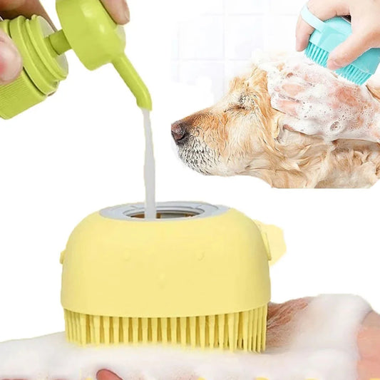 Pet Bath Brush Comfortable Super Soft Silicone Shampoo Massager Brush Comb for Dogs Cats Bathroom Dog Bath Brush Massage Gloves