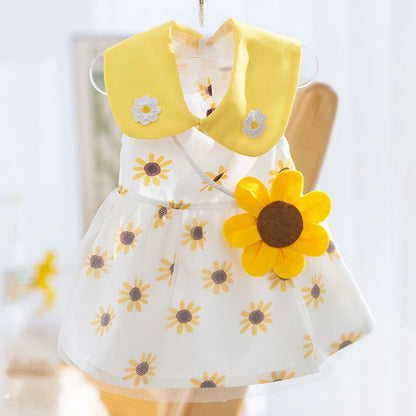 Summer Dog Dress Luxury Dog Clothes Pet Dog Apparel Bow Puppy Mesh Skirt Chihuahua Bichon Clothing Kitten Lace Dog Cooling Vest
