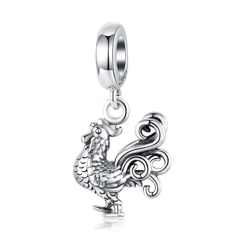 WOSTU 925 Sterling Silver Animal Charms Giraffe Zebra Unicorn Beads for Women Fit Original Bracelets Necklace DIY Jewelry Making