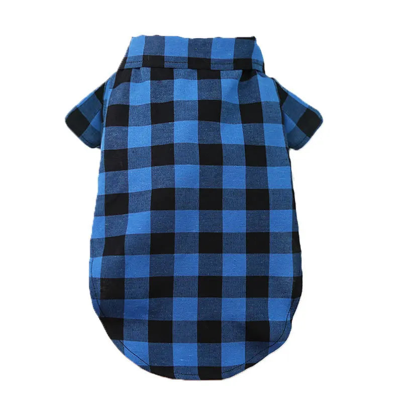Bowtie Dog Blouse Classical Breathable Plaid T-Shirts Summer Dog Clothes for Small Dogs Puppy Large Cat Vest Chihuahua Yorkies