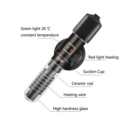 220v ~240v Aquarium Temperature Thermostat Heater Rod 25W Mini Constant Temperature Heating Submersible Fish Tank Water Heat
