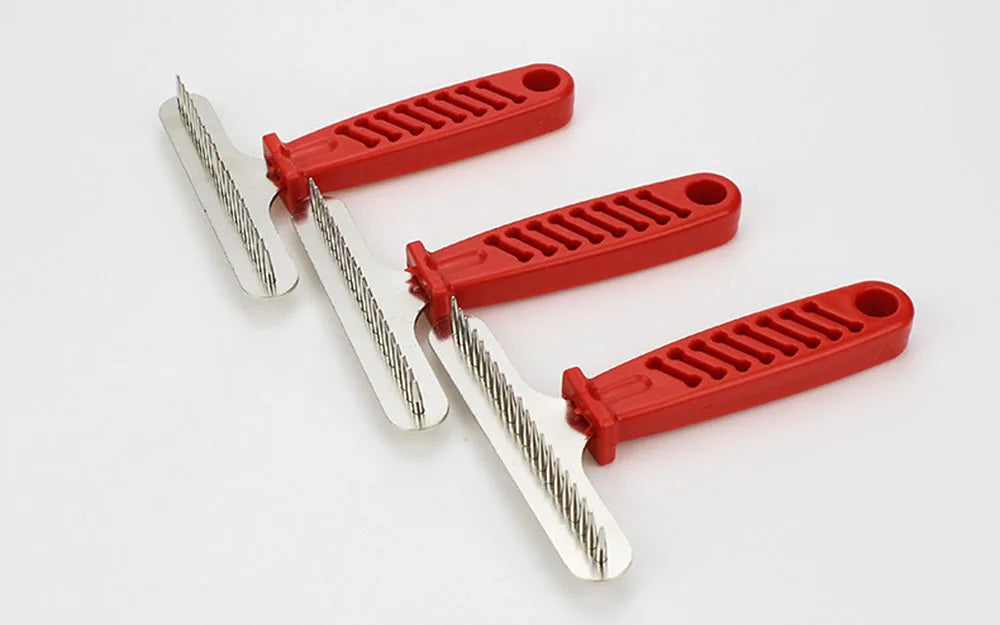 Dog Rake Deshedding Dematting Brush Comb Undercoat Rake for Dogs Cats Short Long Hair Pet Brushes Shedding with Double Row Pins