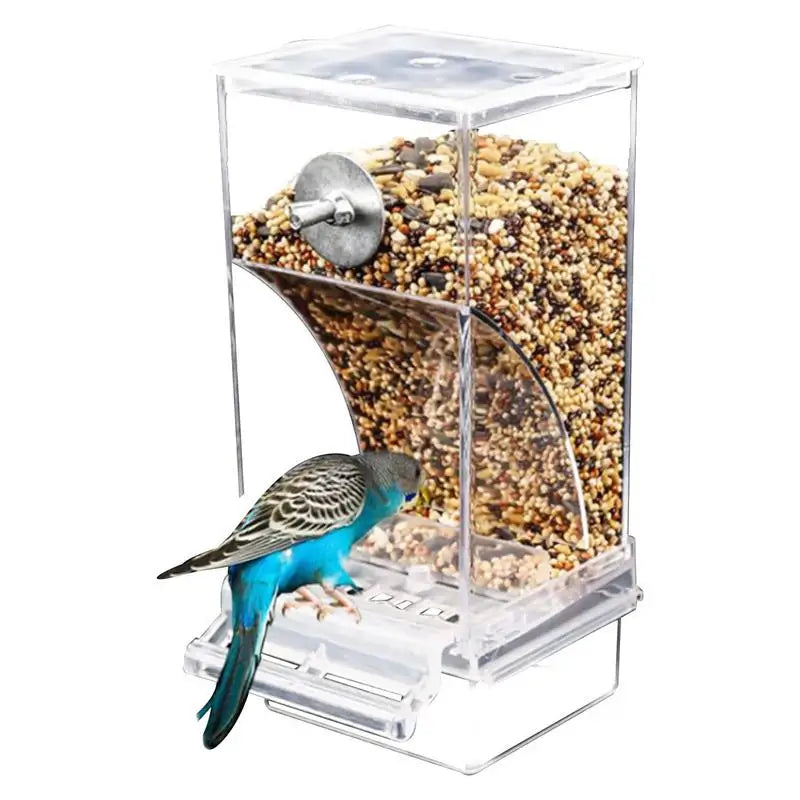 Bird Feeders Parakeet Feeders For Bird Cage Automatic Parrot Feeder Drinker Clear Acrylic Splash-Proof Bird Feeder