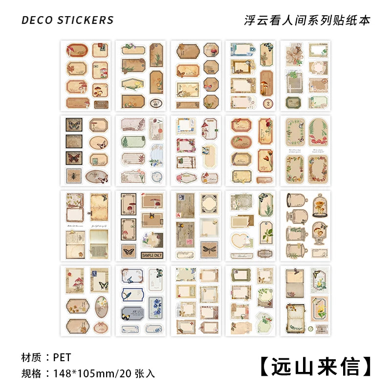 JIANQI 20 pcs PET Die cut Stickers book Plant Flower Label Decorative handmade Scrapbooking Material Diary Album Craft Supplies