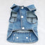 Dark Washed Dog Denim Jacket for Small Medium Dogs, Puppy Sleeveless Jeans Coat with D Ring Chihuahua Yorkie Clothes Pet Apparel