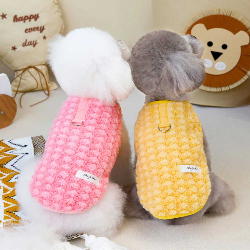 Autumn Winter Puppy Dog Cat Coat Jacket with Buckle Warm Fleece Pet Clothes for Small Dogs Shitzu Chihuahua mascotas Clothing
