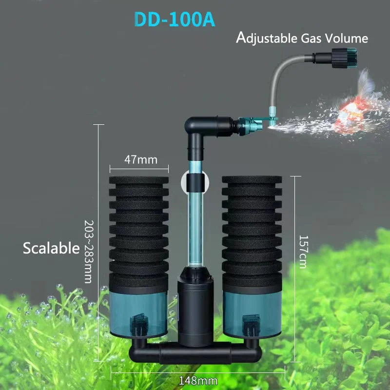 Aquarium USB Filter With Water Pump Electric For Fish Tank Air Pump Skimmer Biochemical Sponge Aquarium Bio Filter USB Connector