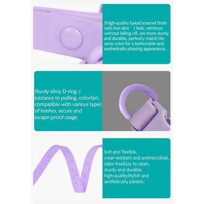 New Macaron Colored PVC Dog Collar Waterproof Dirt Resistant Easy To Clean Pet Collar Adjustable Neck Collar Pet Dog Collar Set