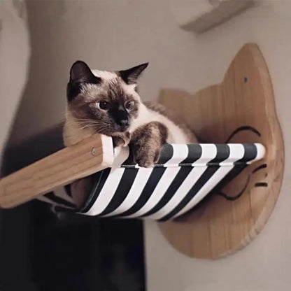 2Pc Wall Mounted Cat Climbing Set Hammock and Steps Four Layers Hemp Rope Wall Pet Furniture Supplies Cat Accessories