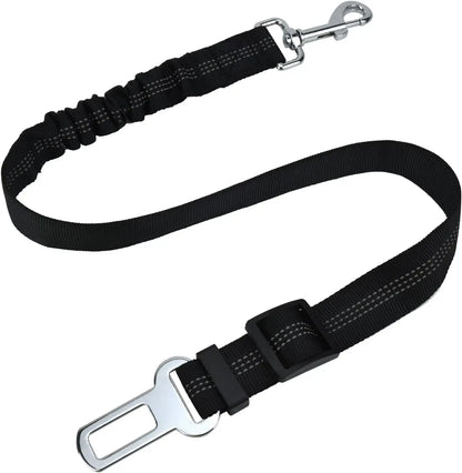 Adjustable Dog Seatbelt for Small Medium Large Dogs with Elastic Shock Absorbing Bungee Buffer Reflective Safety Dog Car Harness