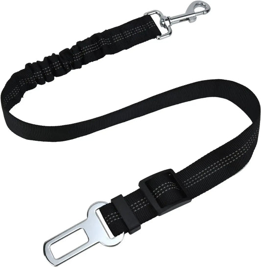Adjustable Dog Seatbelt for Small Medium Large Dogs with Elastic Shock Absorbing Bungee Buffer Reflective Safety Dog Car Harness
