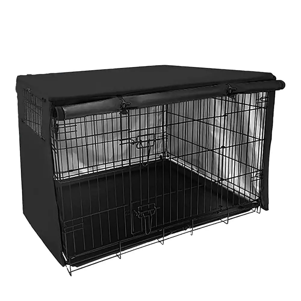 Kennel Covers Outdoor Dog Kennel Cover For Metal Dog Crates Kennel Covers Mesh Window With Flap Can Adjust Visibility And
