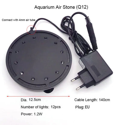 1pc Aquarium Air Stone Bubble Bar with LED Light Underwater Oxygen Pump  Aquarium Fish Tank Aerator Pump Stone with Suction Cups