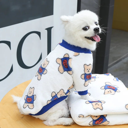 Funny Monkey Print Winter Dog Clothes French Bulldog Flannel Winter Dog Hoodies Medium Puppy Clothing for Cat Christmas Costume