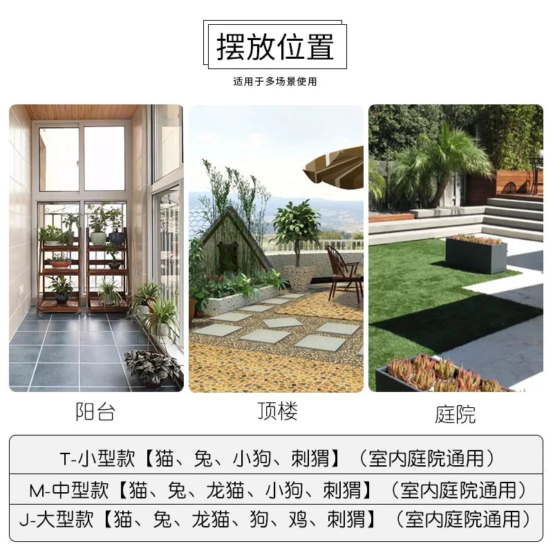 Courtyard Pet Cat Puppy Cage Small Dog Indoor Totoro Rutin Chicken Rabbit Cage Balcony Movable Villa Home