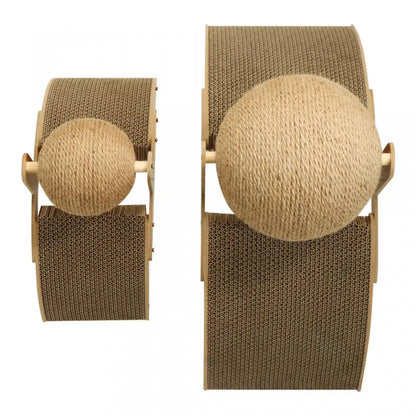Cat Scraper Wooden Cat Scratcher Scratching Board 2 In 1 Wear-Resistant Grinding Paw Solid Wood Sisal Rope Ball Pet Furniture