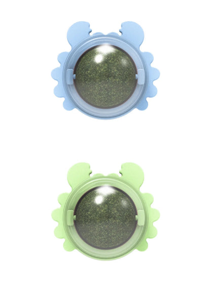 1PC Natural Cats Candy Snack Ball Rotatable Toy Catnip Pure Cat Molar Toothpaste Edible Bolus Teeth Cleaning Bite-resistant Toys