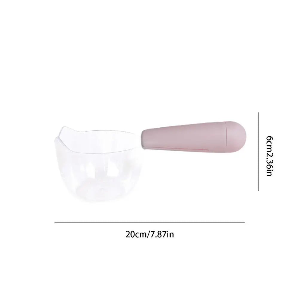 Dog Food Scoop Cat-Ear Shape Food Scoopers Kitten Food Measuring Cups Clear Convenient Scoops Bag Sealing Clip for Dry Dogs