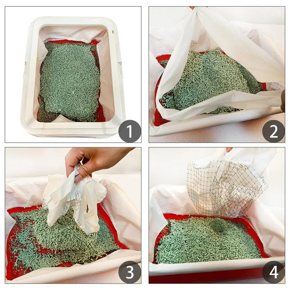 Durable Cat Litter Bags Liners 10Pcs Reusable Cat Litter Liners Bag Pet Hygienic Litter Box Liner Pet Cat Excrement Liners