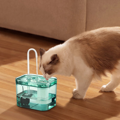 1.5L Cat Water Fountain Automatic for Cat Water Dispenser Accessories Ultra-Quiet Circulating Filtering USB Electric Transparent