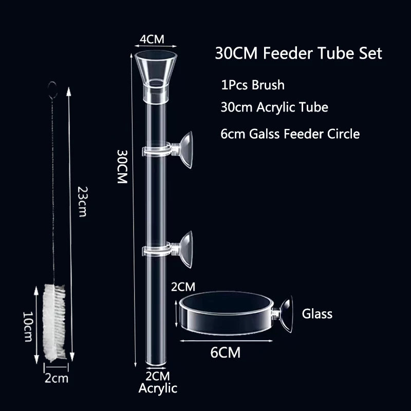 Acrylic Aquarium Feeder Tube Dish Transparent Fish Tank Shrimp Snail Shrimp Food Feeder Bowl Aquarium Feeding Set Accessories