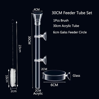 Acrylic Aquarium Feeder Tube Dish Transparent Fish Tank Shrimp Snail Shrimp Food Feeder Bowl Aquarium Feeding Set Accessories