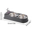 Pet Double Feeding Bowl Non-Slip Feeder Two Dishes For Cats Non-skid Pet Stainless Steel Bowls Pet Feeder Food Dispenser