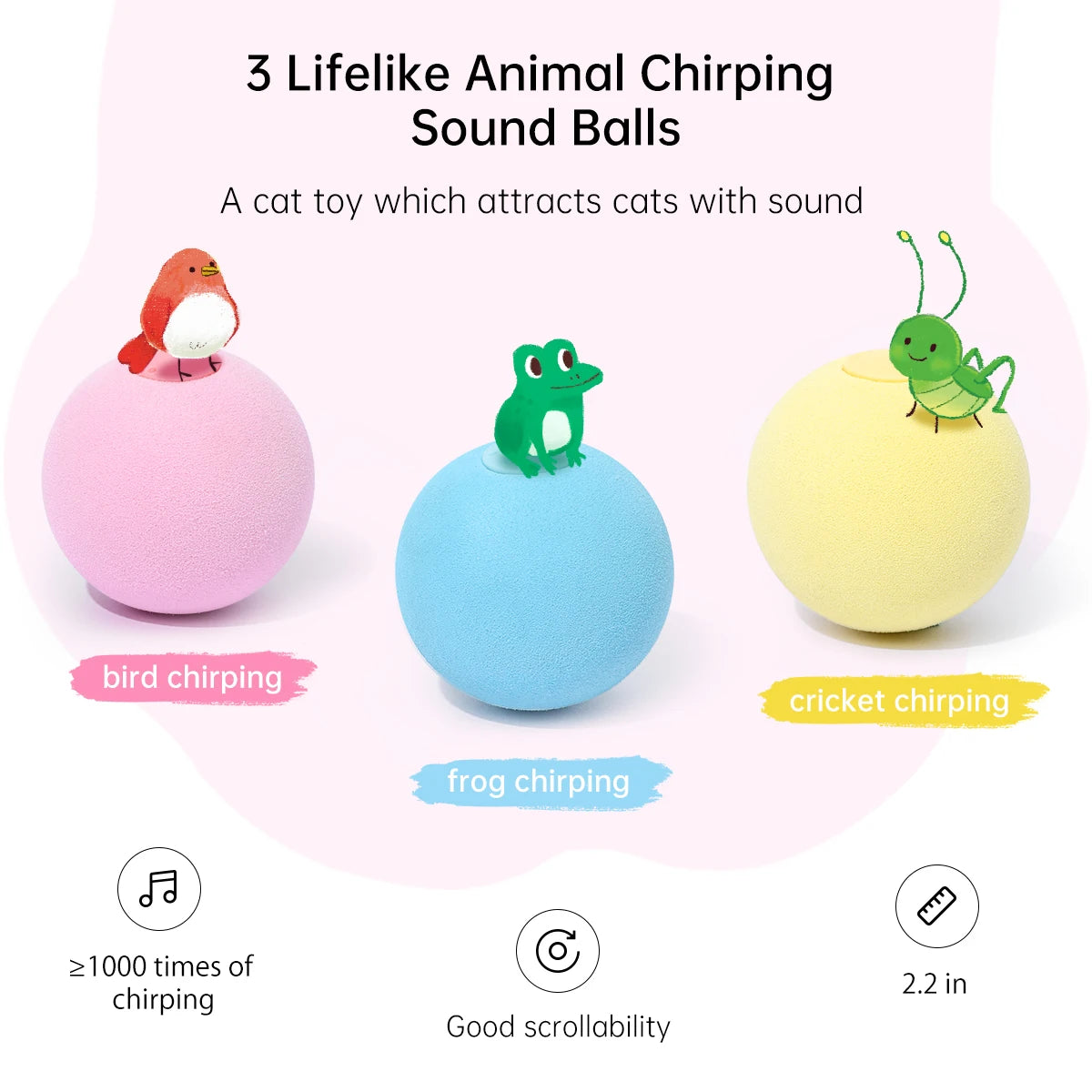 EW Gravitational Barking Ball Teaser Cat Stick Mint Ball Toy EW Gravitational Barking Ball Teaser Cat Stick Mint Ball Toy