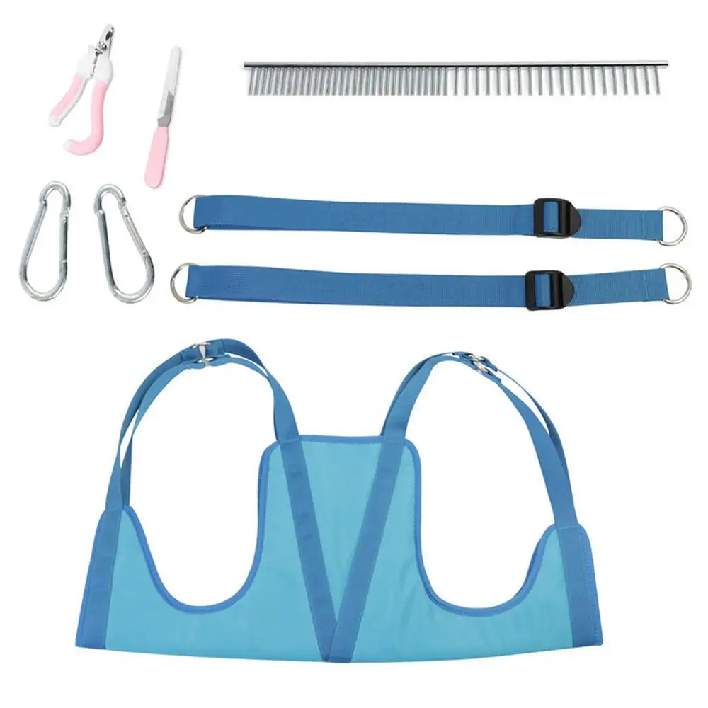 Dog Grooming Hammock Harness Dog Sling For Grooming Pet Home Grooming Assistant Pet Hammock With Nail Clipper File Comb Grooming