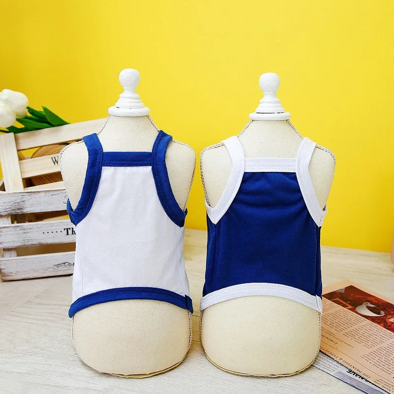 Dog Cooling Vest Cotton Pet Dog Costume Puppy Summer Clothes Solid Dog Suspenders T-Shirt Chihuahua Bichon Kitten Dog Apparels
