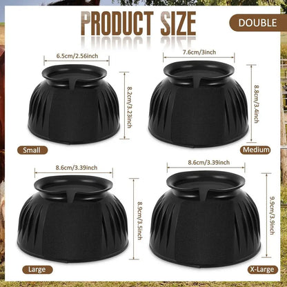 2pcs Horse Bell Boots Rubber No-Turn Horse Bell Boots Soft Equine Boots Protective Gear Accessories for Training Equipment