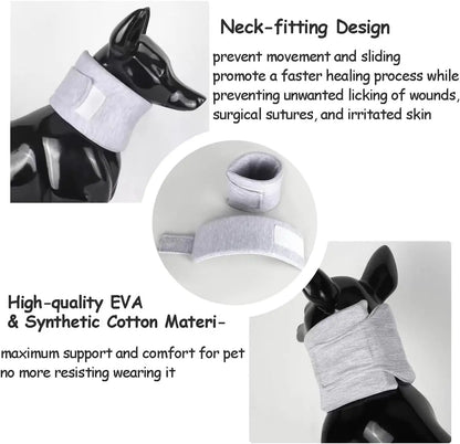 Dog Neck Brace Elizabethan Collar for Pet After Surgery Recovery Wound Protect, Adjustable Cervical Cone for Small Medium Dogs