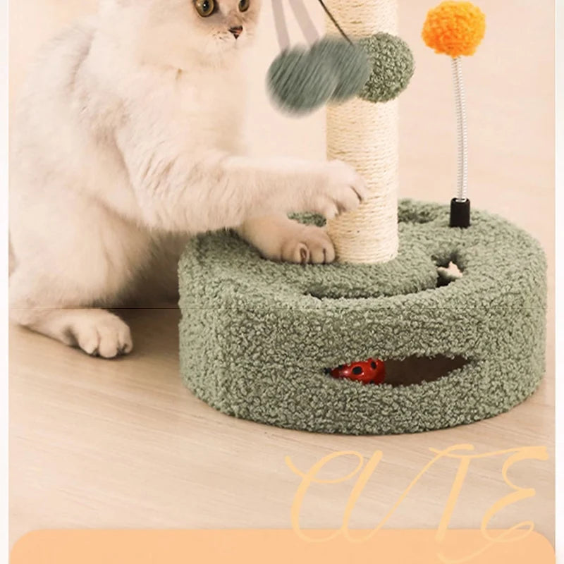 HOOPET Cat Climbing Frame Small Sisal Teasing Pet Toys Scratching Board Claw Grinding Cat Toys Carousel Type Cat Climbing Frame