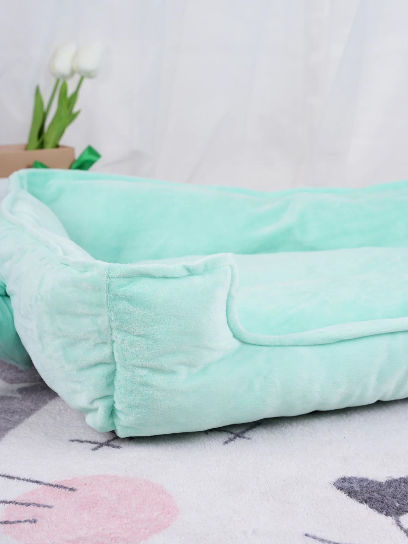 Dog Beds for Small Dogs Bow Tie Basket Plush Blanket Bed Cats Large Bedding Cushions Pet Supplies Breeds Sofa Pets Accessories