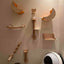 Cat Climbing Shelf Furniture Wall Mounted Cat Hammock and Wooden Stairway with Scratching Post for Cats Indoor Playing and Rest