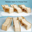 Wood Hamster Hideaway Toy Wooden Hamster House with Climbing Ladder Small Animals Castle Home for Dwarf Mice Gerbils Small Pets