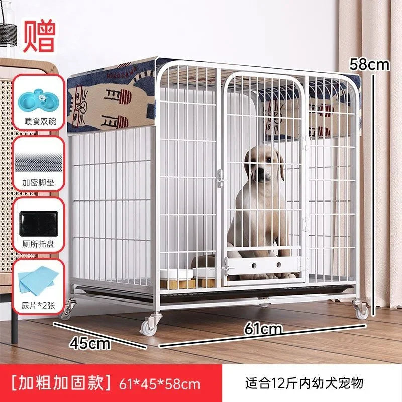 Dog Cage Large Dog Small to Medium Dog Golden Retriever Labrador Corgi Side Ranch with Toilet Separation Indoor Household Nest