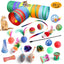 Cross-border new pet cat toy set colorfulfulful feather fishing rod caterpillar bell replaceable head funny cat stick