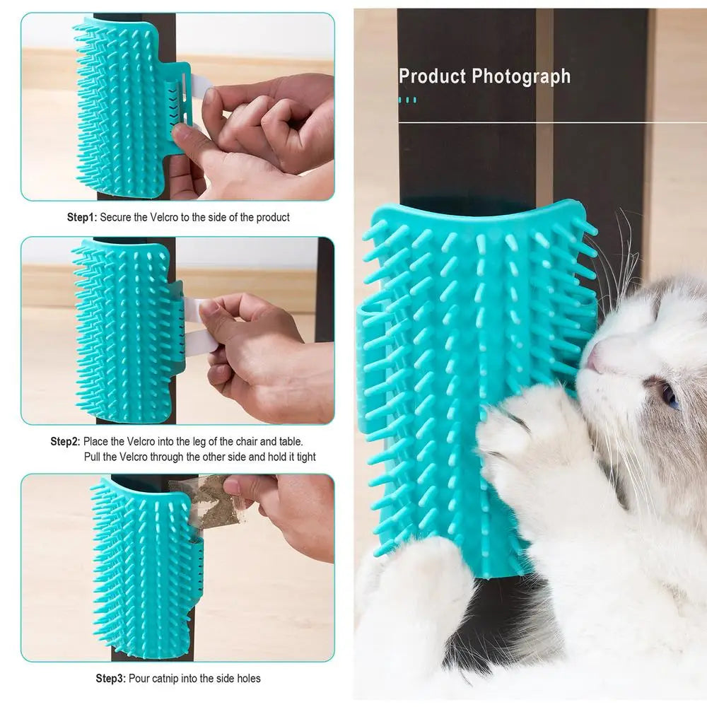 Cat Self Groomer High Elasticity Self Cleaning Tickling Comb Pet Brush Pet Hair Cleaner Brush With Round-Head Comb Teeth For
