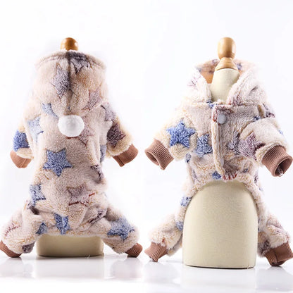 Pet Dog Soft Warm Jumpsuits Clothing for Dogs Pajamas Fleece Small Puppy Coat Pet Outfits Hoodie Clothing Cats Clothes Christmas