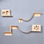 Wall Mounted Cat Tree Cat Climbing Wooden Shelves Climbing Hammock Set Scratching Post and Ladder for Cats Playing and Sleeping