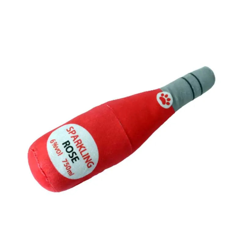 Dog Plush Toy Exclusive Supply Of Spot Wholesale Plush Filled Champagne Bottles Squeaking Dog Toys Fleece Squeak Toys