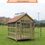 Outdoor Waterproof Solid Wood Stainless Steel Anti-corrosion Kennel Rainproof Large Dog House Golden Retriever Kennel Small Hous