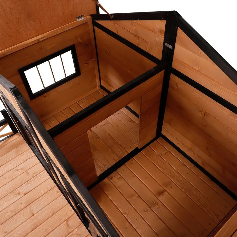 Custom Rainproof Outdoor Yard Large Dog Luxury Kennel Indoor Villa Large Size Wooden Kennel Dog House