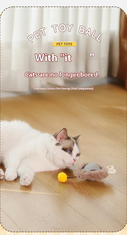 New Smart Cat Dog Toys Automatic Rolling Ball Fake Tail Rechargeable Electric Cat Bite Resistant Interactive Toy Pet Products