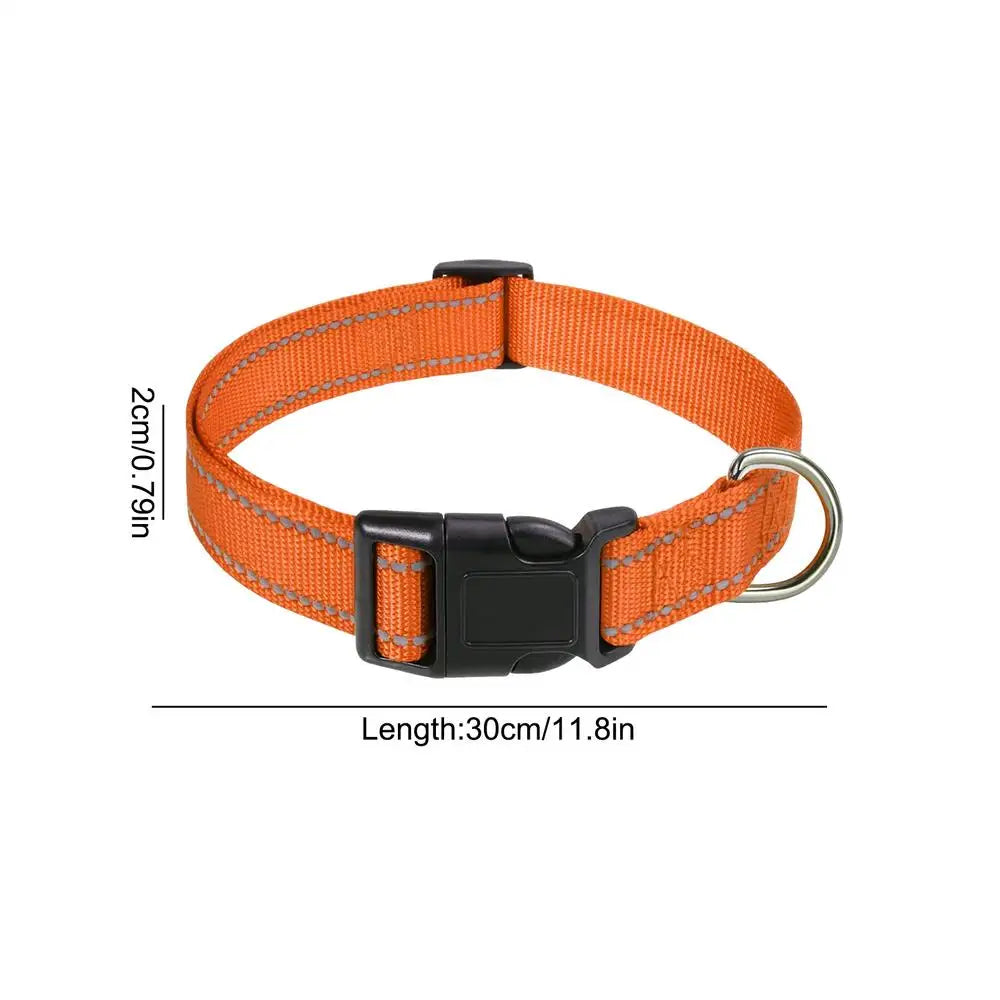 Reflective Dog Collar Adjustable Cat Collar Safety Nylon Pet Collar Durable Comfortable Reflective Pet Collar Pet Supplies