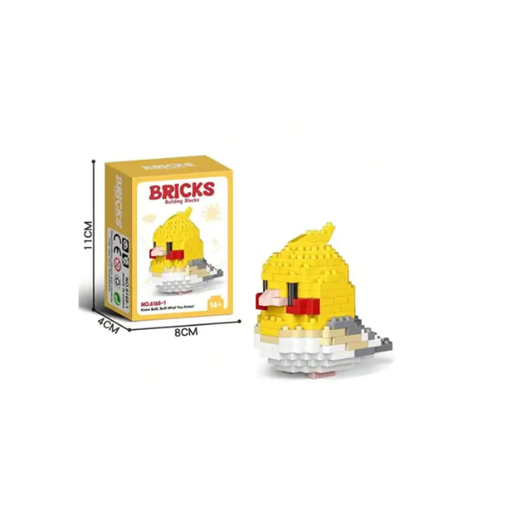 KNEW BUILT Colorful Parrot Micro Mini Building Blocks Assembly Toys 3D Model Bricks for Birds Funs Hands-on Ability Gift
