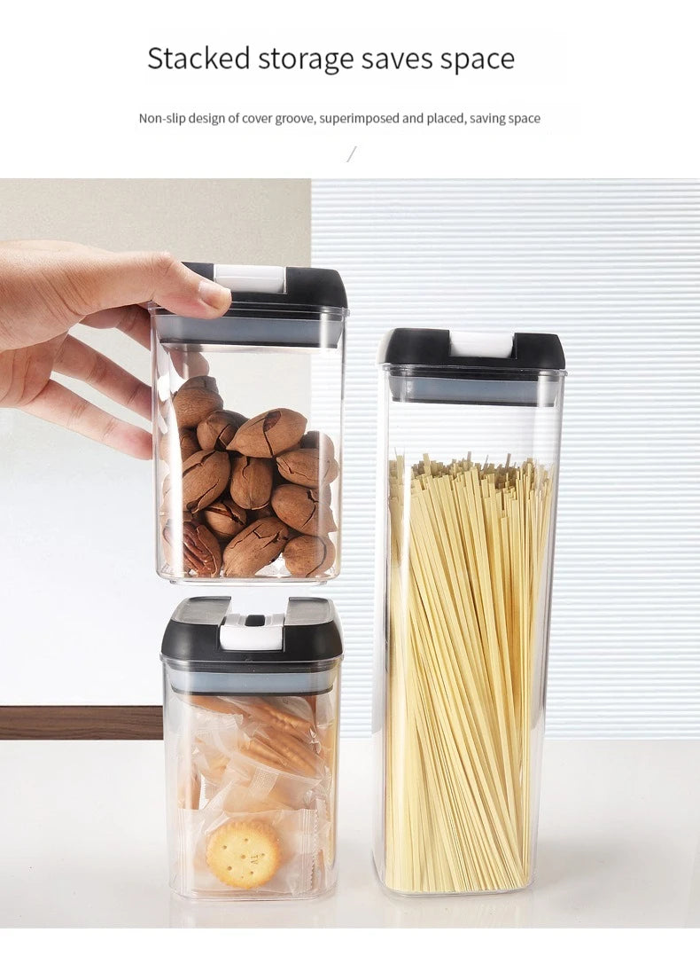 7pcs/set Food Storage Containers Plastic with Lids Kitchen Storage for Rice Sugar Flour Pasta Cereal Storage Containers
